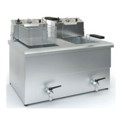 Φριτέζα διπλή ΤX10 (2x10-12Lt) 380V με βρύση και κρύα ζώνη 74x50x53cm / 8366