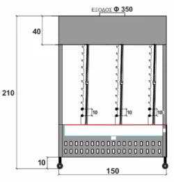 Ψησταριά Βαγονέτο Με 3 Άξονες Για 12 Σούβλες 180x133x210cm  / 9154 - Image 3
