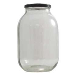 ΒΑΖΟ ΓΥΑΛΙΝΟ ΜΕ ΜΑΥΡΟ ΚΑΠΑΚΙ ΜΕ ΤΡΥΠΑ 2lit/Ø8x21hcm / 10449