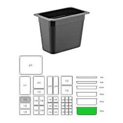 ΔΟΧΕΙΟ ΜΑΥΡΟ PP GN1/3-20cm (ΧΩΡΙΣ ΚΑΠΑΚΙ) / 9216