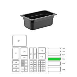 ΔΟΧΕΙΟ ΜΑΥΡΟ PP GN1/4-10cm  (ΧΩΡΙΣ ΚΑΠΑΚΙ) / 9218