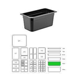 ΔΟΧΕΙΟ ΜΑΥΡΟ PP GN1/4-15cm  (ΧΩΡΙΣ ΚΑΠΑΚΙ) / 9219