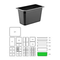 ΔΟΧΕΙΟ ΜΑΥΡΟ PP GN1/4-20cm  (ΧΩΡΙΣ ΚΑΠΑΚΙ) / 9220