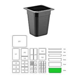 ΔΟΧΕΙΟ ΜΑΥΡΟ PP GN1/6-20cm (ΧΩΡΙΣ ΚΑΠΑΚΙ) / 9224