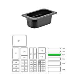 ΔΟΧΕΙΟ ΜΑΥΡΟ PP GN1/9-6,5cm  (ΧΩΡΙΣ ΚΑΠΑΚΙ) / 9225
