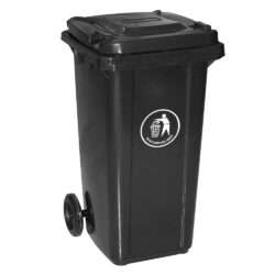 ΚΑΔΟΣ ΜΕ ΡΟΔΕΣ 240Lit ΓΚΡΙ ΣΚΟΥΡΟ (73x56x106hcm) / 10686