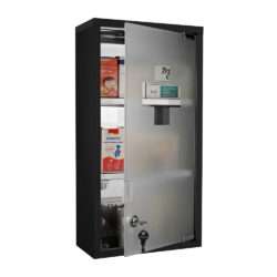 ΦΑΡΜΑΚΕΙΟ ΜΑΥΡΟ ΜΕ 2 ΡΑΦΙΑ & ΚΛΕΙΔΑΡΙΑ 30x12x50hcm 53250/B / 10540